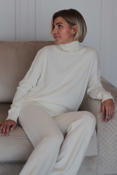 Свитер свободного кроя из кашемира белый L202310-3080