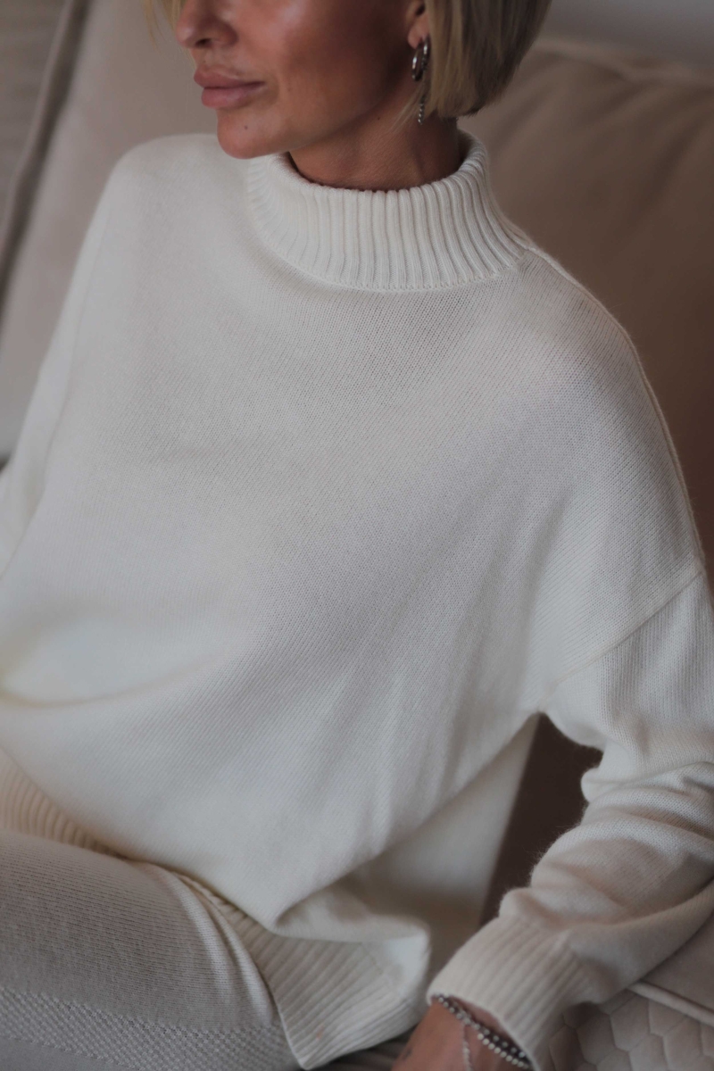 Свитер свободного кроя из кашемира белый L202310-3080