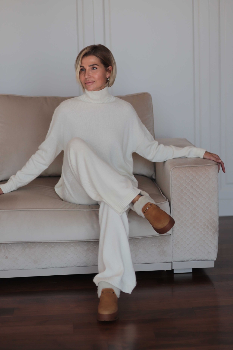 Свитер свободного кроя из кашемира белый L202310-3080