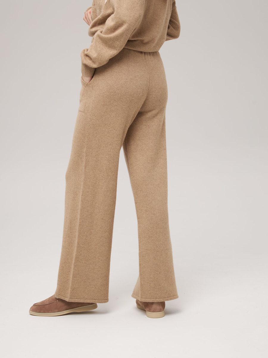 Брюки палаццо с карманами бежевые LND2301-3023