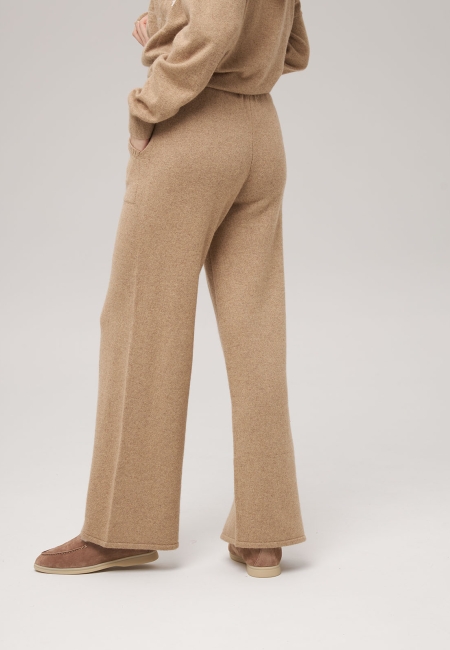 Брюки палаццо с карманами бежевые LND2301-3023