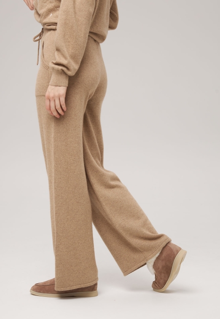 Брюки палаццо с карманами бежевые LND2301-3023