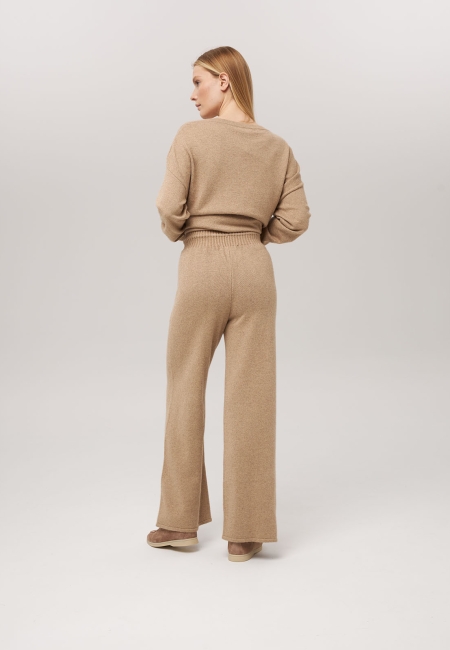 Брюки палаццо с карманами бежевые LND2301-3023