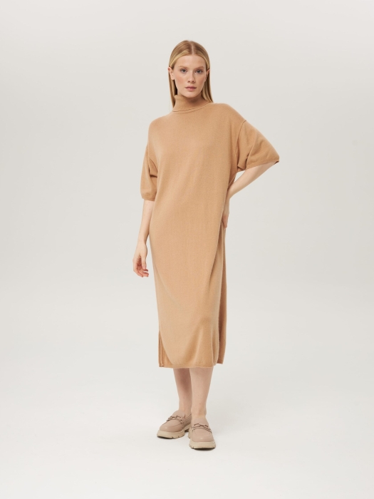 Платье-свитер с коротким рукавом грибной L202302-3092