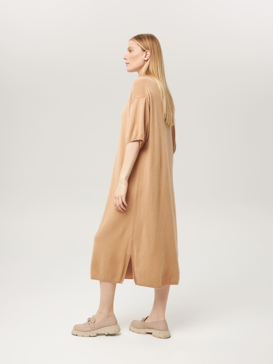 Платье-свитер с коротким рукавом грибной L202302-3092