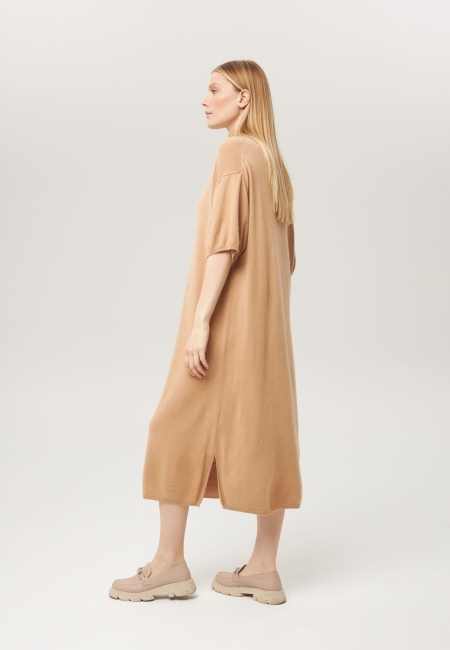 Платье-свитер с коротким рукавом грибной L202302-3092