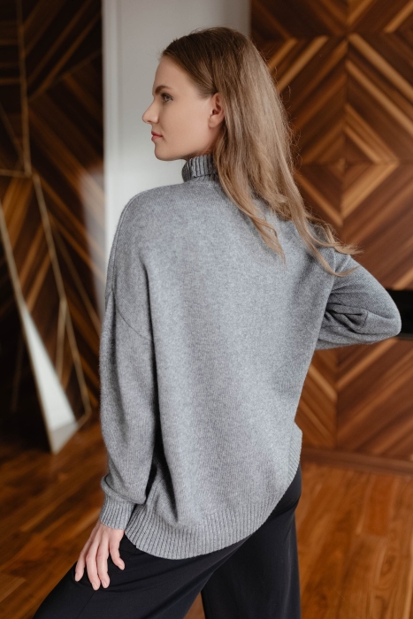 Свитер свободного кроя из кашемира серый L202310-3079