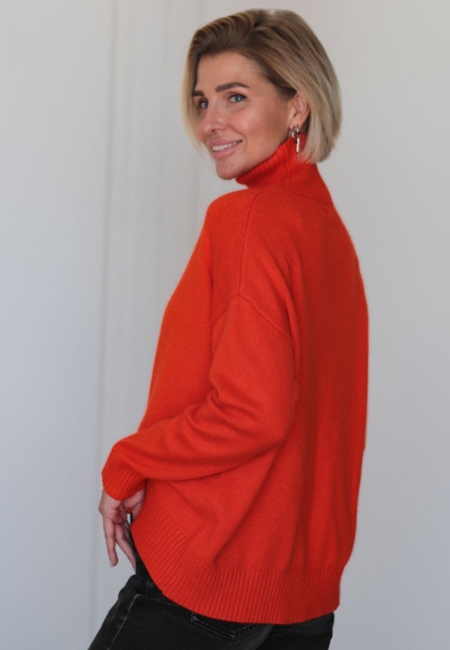 Свитер свободного кроя из кашемира терракотовый L202310-3064