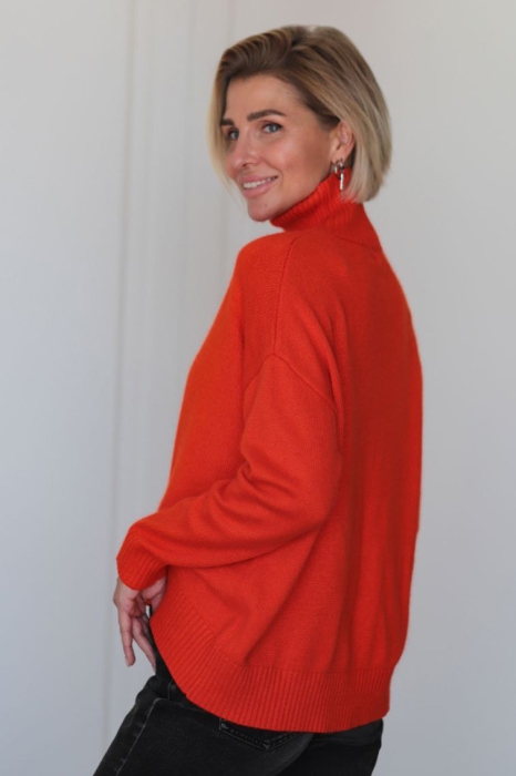 Свитер свободного кроя из кашемира терракотовый L202310-3064