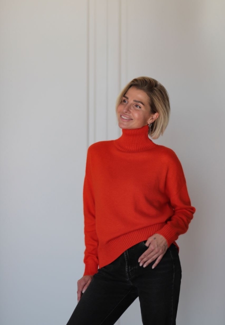 Свитер свободного кроя из кашемира терракотовый L202310-3064