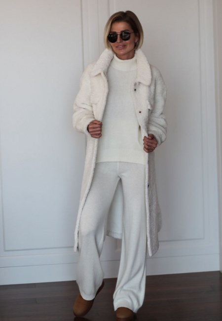Пальто барашек белое J10509-white