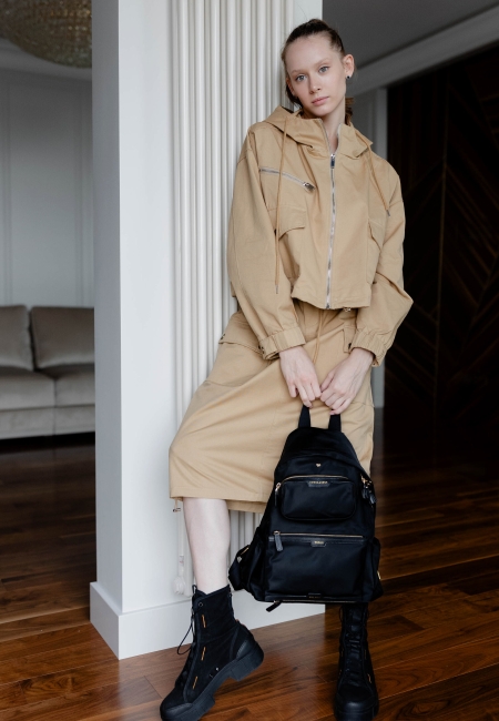 Костюм с карманами бежевый 808-beige