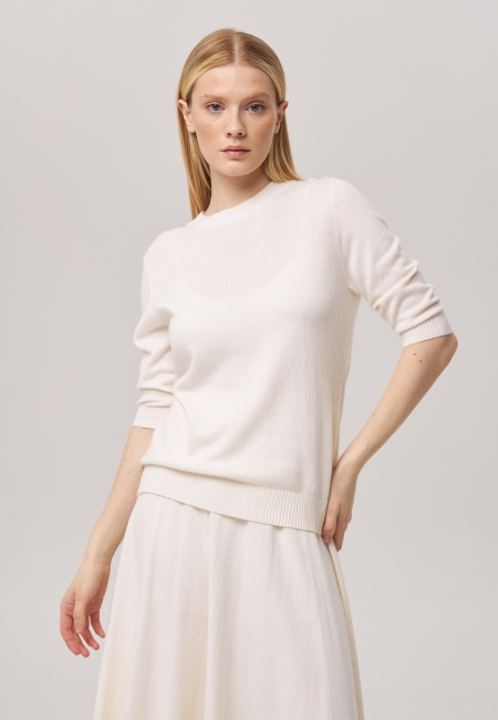 Джемпер с коротким рукавом белый L202308D-3080