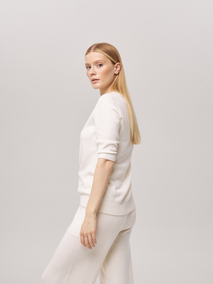 Джемпер с коротким рукавом белый L202308D-3080