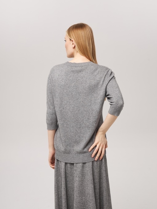 Джемпер с коротким рукавом серый L202308D-3079