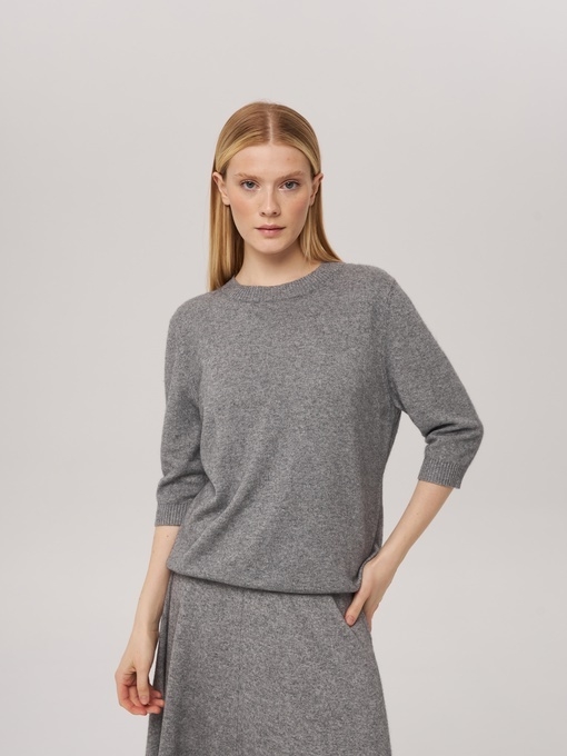 Джемпер с коротким рукавом серый L202308D-3079