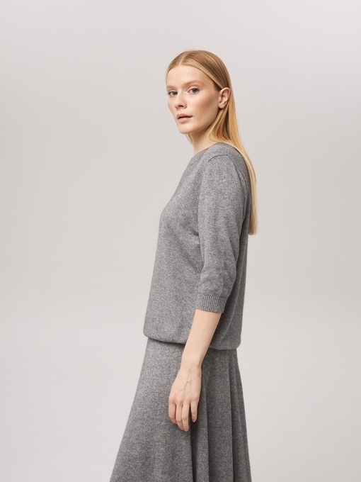 Джемпер с коротким рукавом серый L202308D-3079