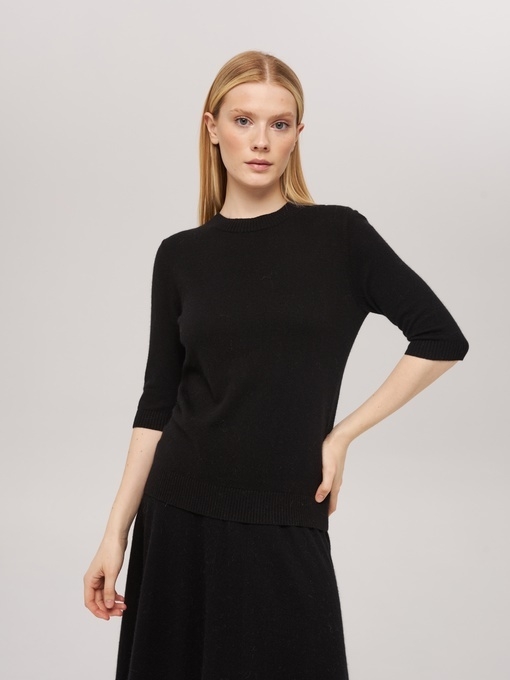 Джемпер с коротким рукавом черный L202308D-3068