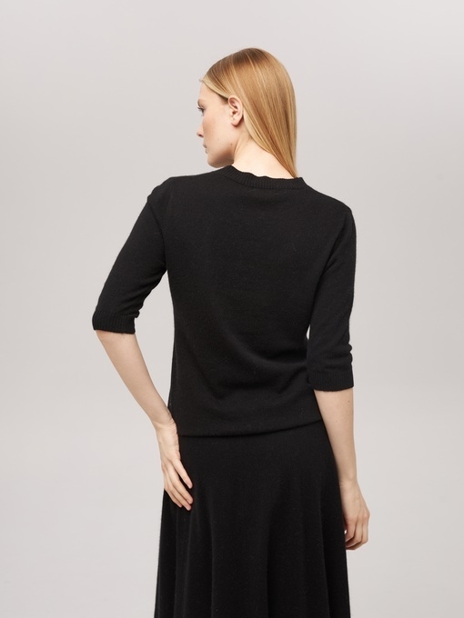 Джемпер с коротким рукавом черный L202308D-3068