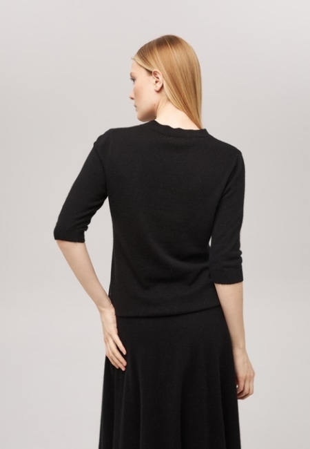 Джемпер с коротким рукавом черный L202308D-3068