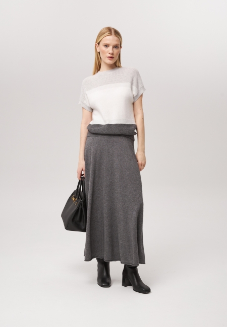 Джемпер с коротким рукавом светло-серый P-006-3079