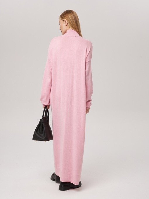 Платье длинное с кулиской розовое LND2023-229-3038