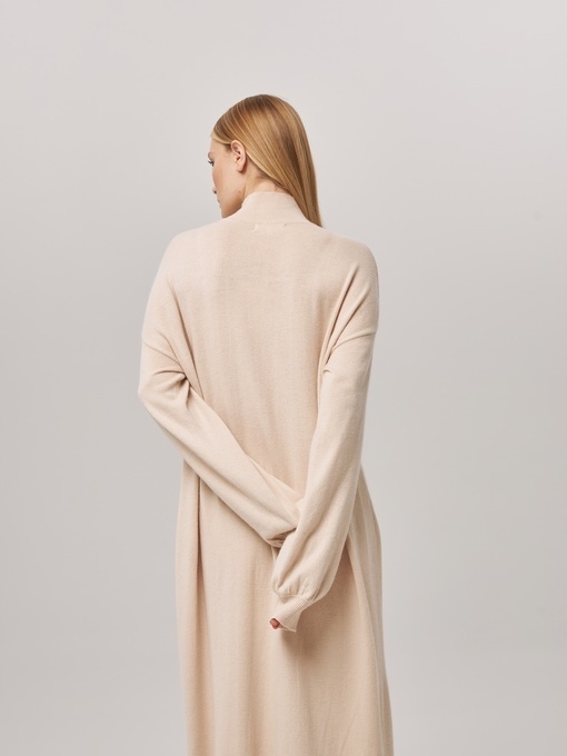 Платье длинное с кулиской светло-бежевое LND2023-229-3034