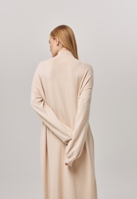 Платье длинное с кулиской светло-бежевое LND2023-229-3034