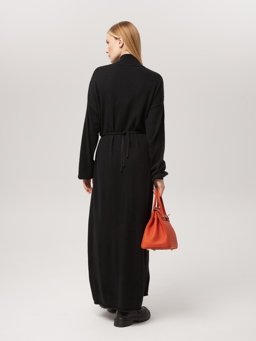 Платье длинное с кулиской черное LND2023-229-3068