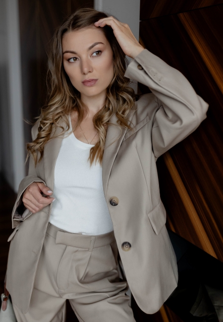 Костюм двойка бежевый 6852-beige