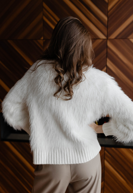 Кардиган на пуговицах белый 2273-white