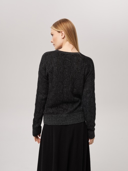 Джемпер с косами графитовый P-007-3030