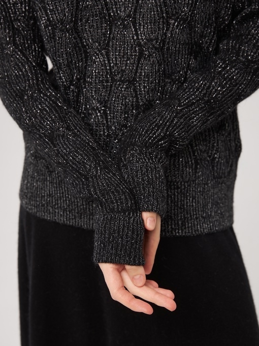 Джемпер с косами графитовый P-007-3030