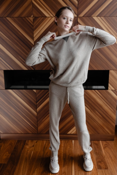 Костюм из кашемира бежевый L202317-3023