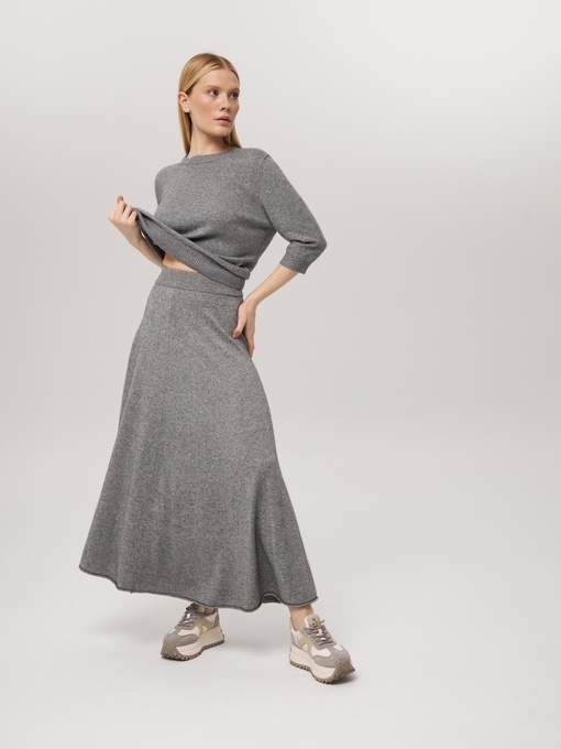 Юбка из кашемира серая P-001-3079