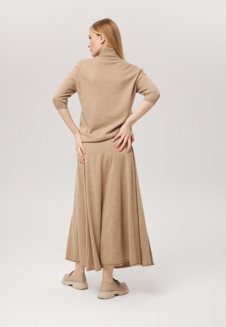Юбка из кашемира бежевая P-001-3023
